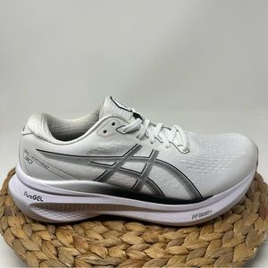 ASICS Gel Kayano 30 Running Shoes White Black Silver Size 10 Women's